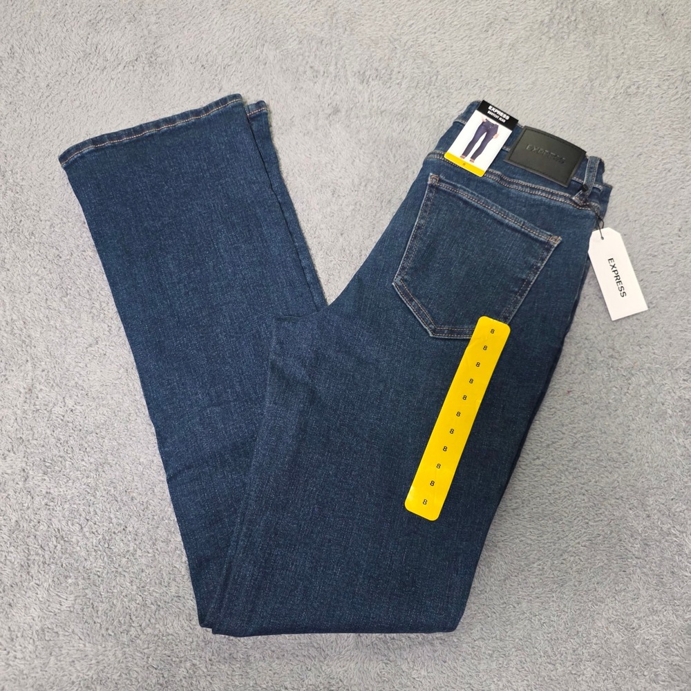 Express Womens 8 Bootcut Jeans Medium Wash Stretch Denim EX010051 Blue